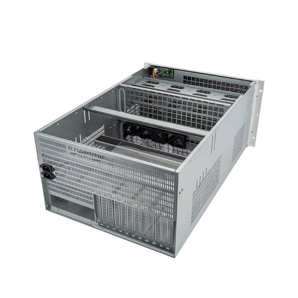 K668DF 6U GPU/AI Rackmount Chassis with Temperature LCD