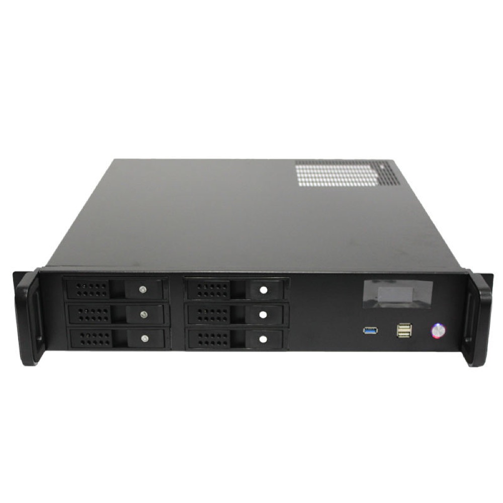 19inch Industrial Rackmount Chassis 2U Server Case/Storage Chassis with Screen 6Bay Hotswap for 3.5 Incg HDD