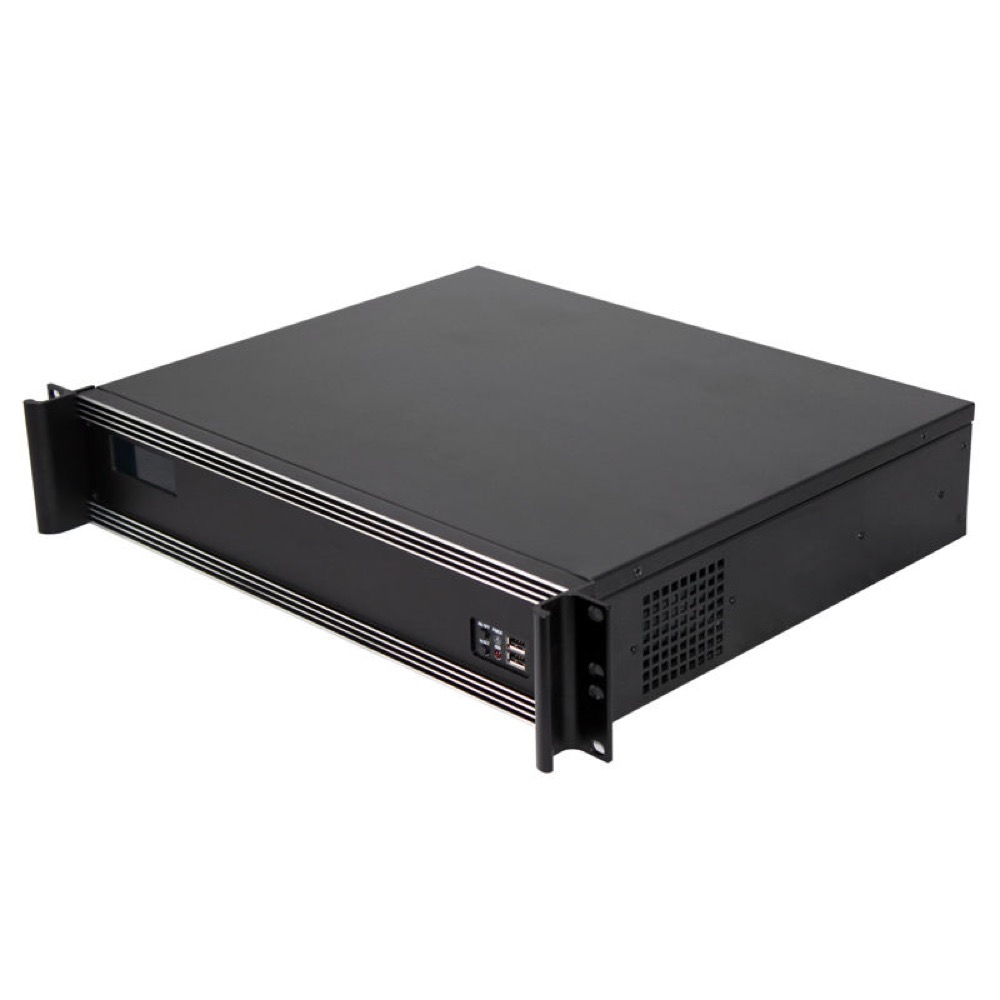 HOT SELLING 2U LCD RACKMOUNT CASE WITH FAN CAN SUPPORT 9.6*9.6 MOTHERBOARD ATX FAN and 2*8CM FANS