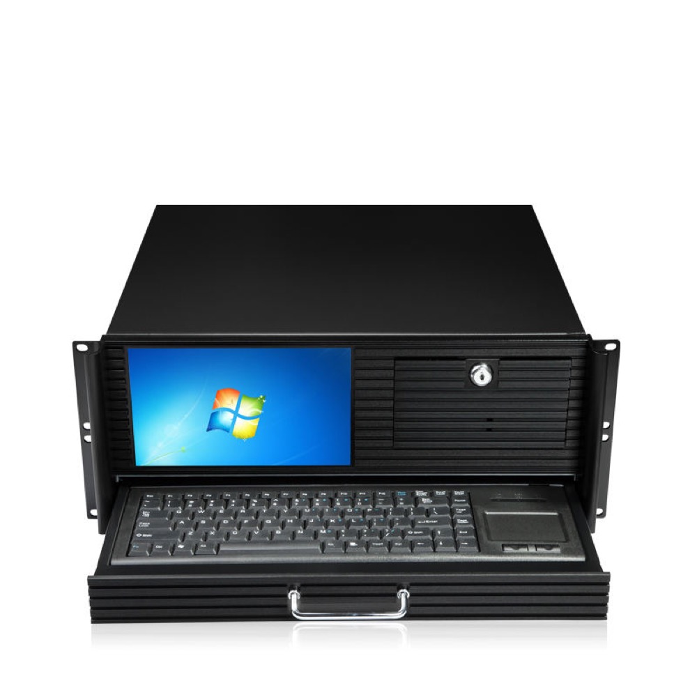 4U Rackmount Industrial Chassis with LCD and Keyboard