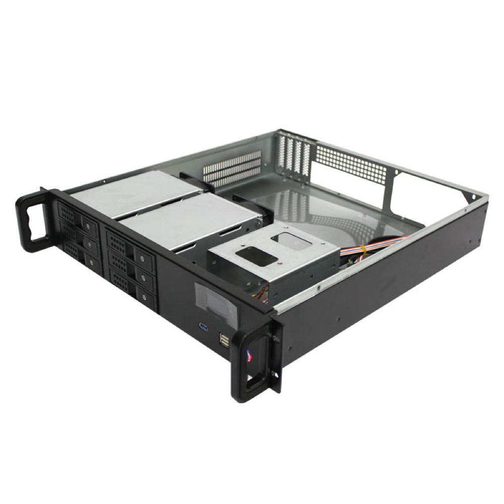 19inch Industrial Rackmount Chassis 2U Server Case/Storage Chassis with Screen 6Bay Hotswap for 3.5 Incg HDD