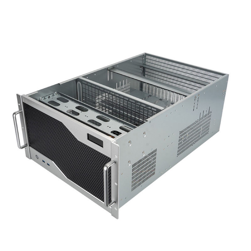 K668DF 6U GPU/AI Rackmount Chassis with Temperature LCD