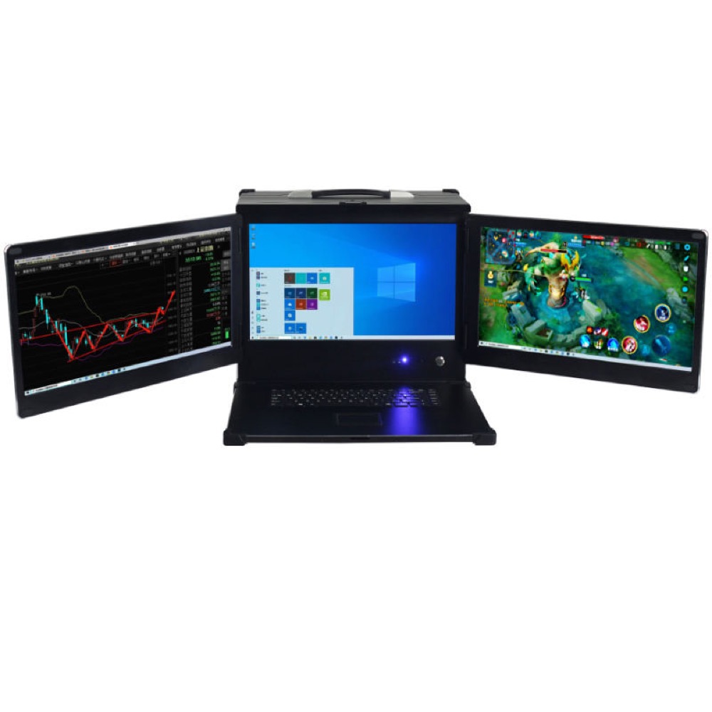 B43 Portable Industrial Panel Chassis with Triple 17.3-inch Displays