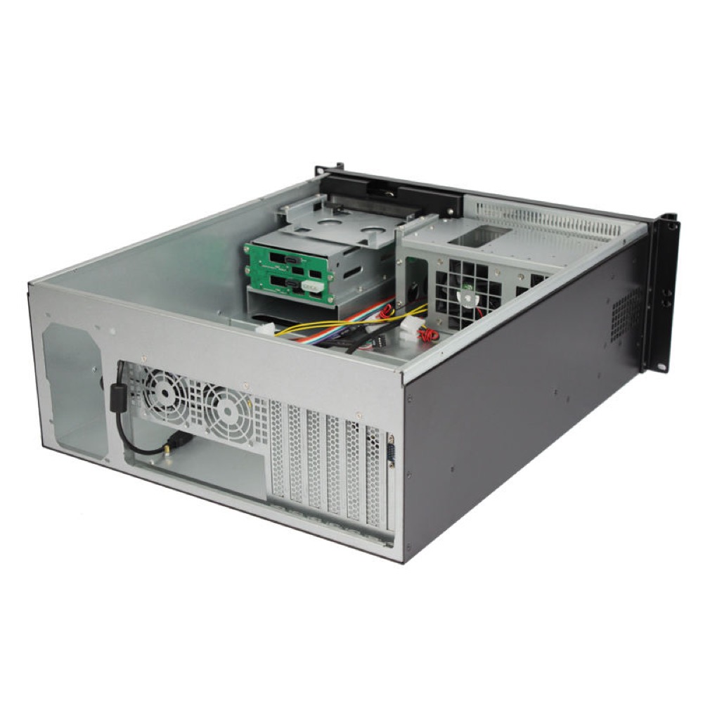 4U Rackmount Industrial Chassis with LCD and Keyboard