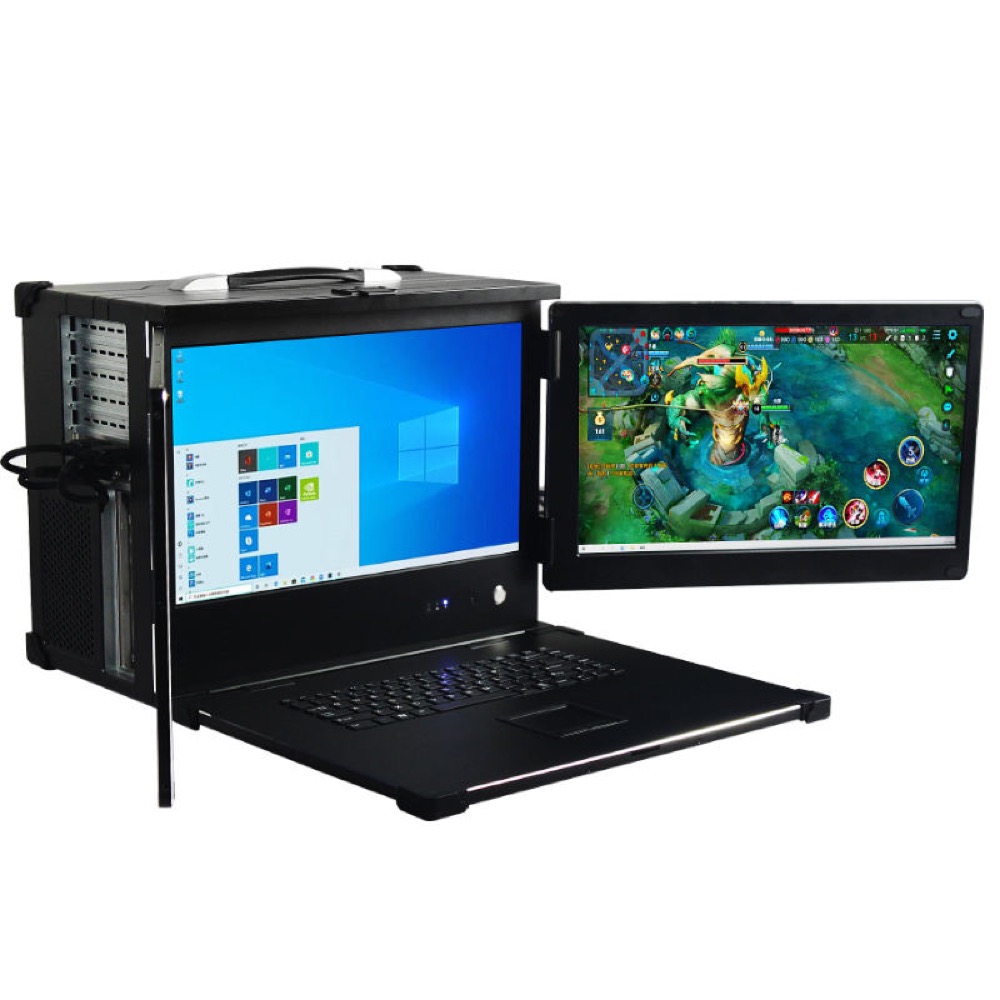 B43 Portable Industrial Panel Chassis with Triple 17.3-inch Displays