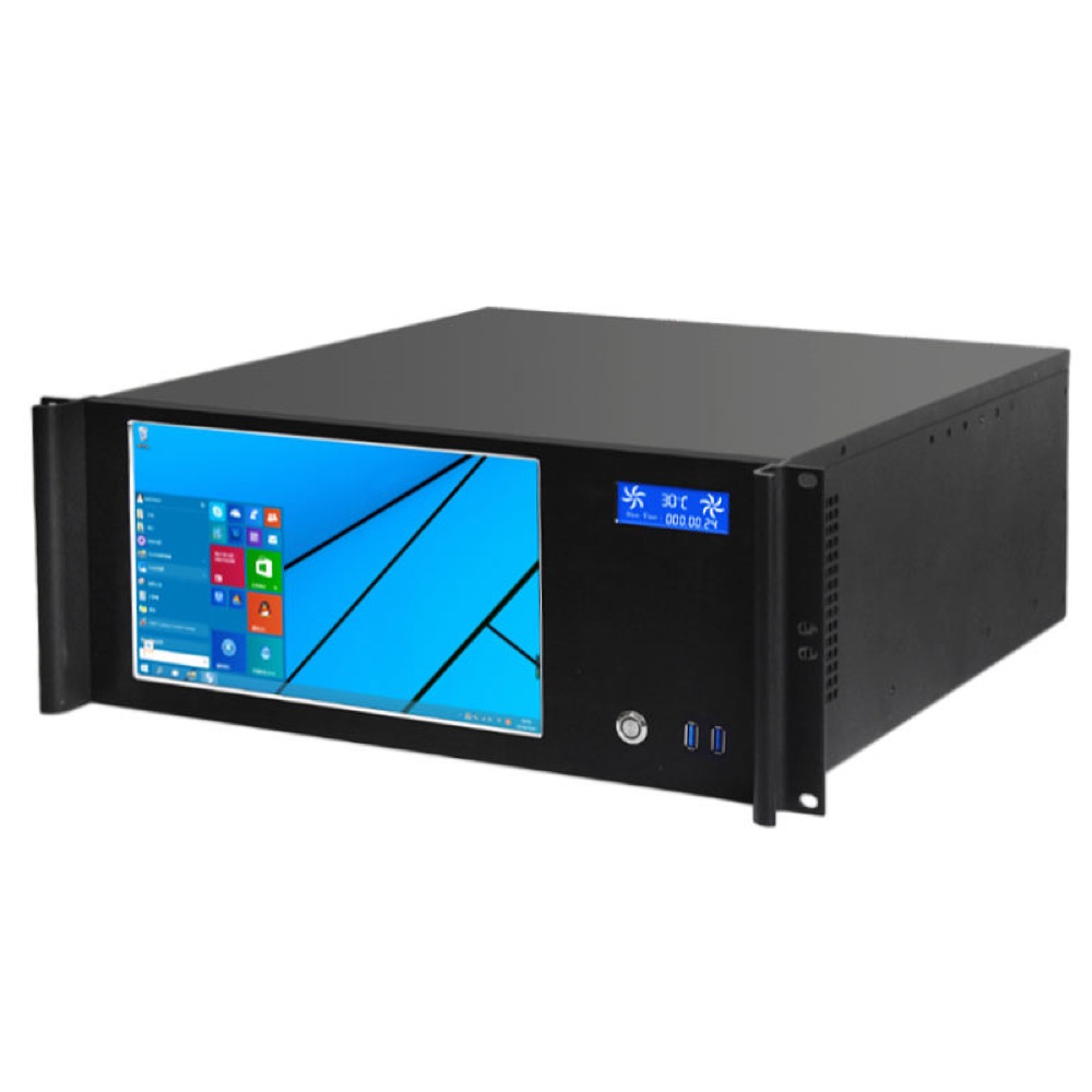 New Design Aluminum 4U Industrial ATX Computer Server Chassis 11.6" LCD Touch Screen 1366×768 Resolution with Fan Rack Style