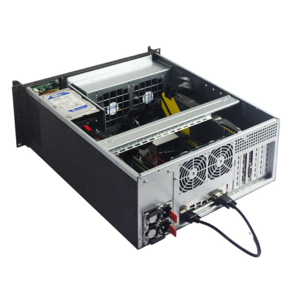 New Design Aluminum 4U Industrial ATX Computer Server Chassis 11.6" LCD Touch Screen 1366×768 Resolution with Fan Rack Style
