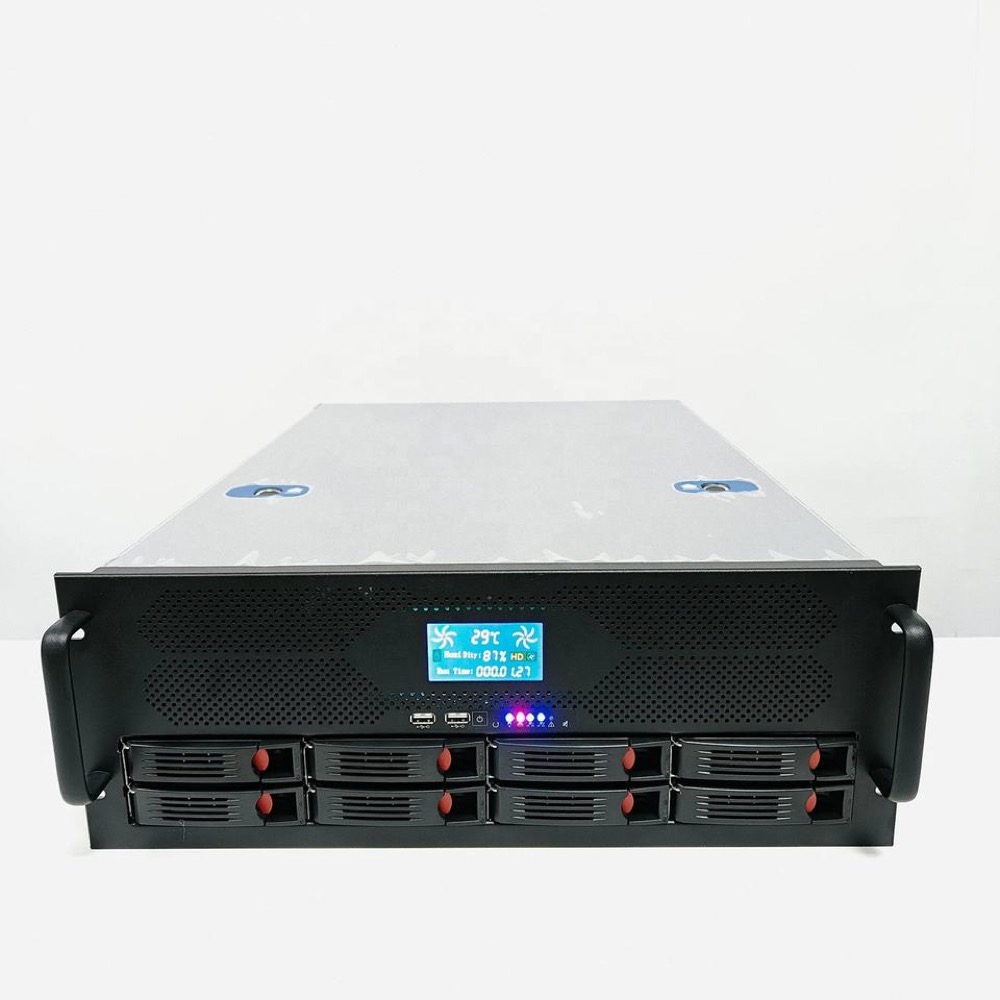 4U Full-Height ATX Steel Server Rack Chassis with 12 Hot-Swappable Disk Bays and USB Front Ports