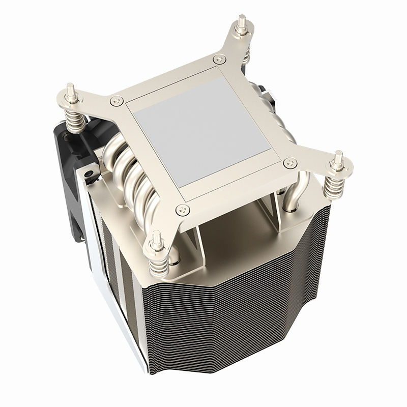 COOLSERVER LGA 115X 1155 1151 4UR19 Active Desktop Server CPU Cooler Radiator Heatsink 5 Heat Pipes Two Ball Bearing TDP 165W