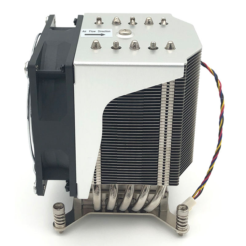 COOLSERVER LGA 2011 4U R20 Server CPU Radiator with 5 Heat Pipes Silent Cooling Fan CPU Cooler for Computer Cases TDP 165W