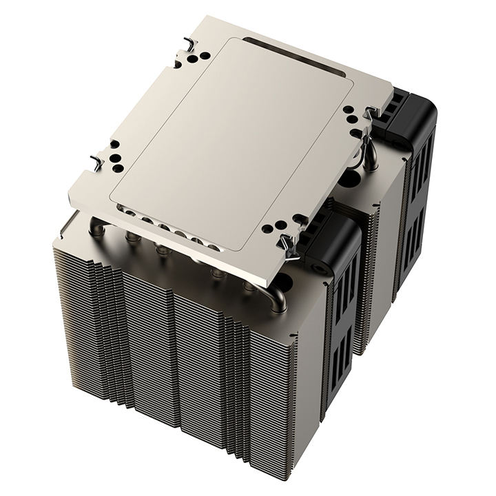 COOLSERVER LGA7529 4UM99 Server CPU Heatsink 6 Heat Pipes Copper Aluminum Bottom Two Ball Bearing PWM 12V DC Fan Computer Case