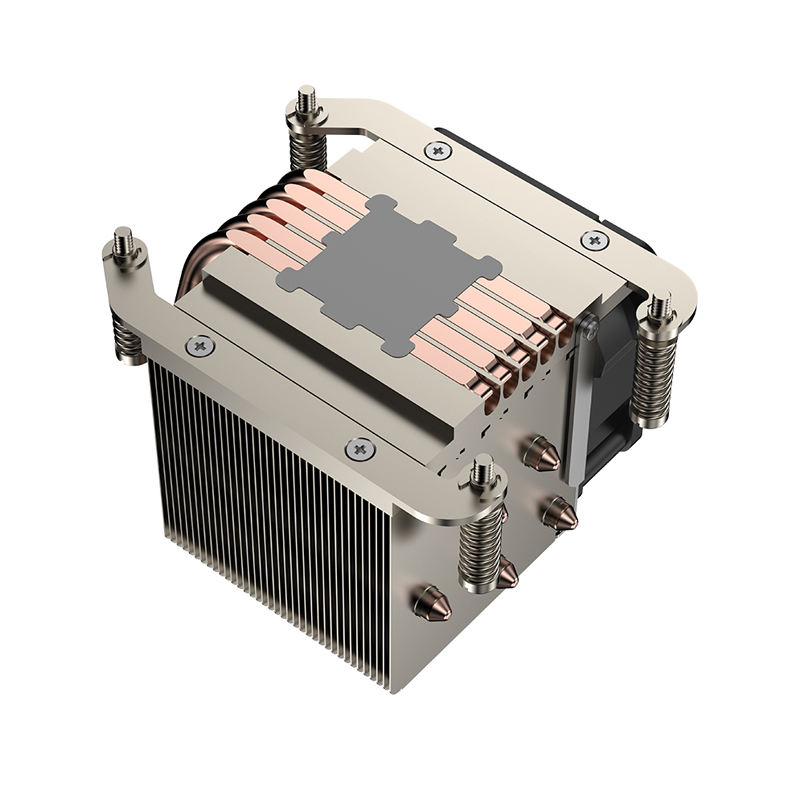 COOLSERVER CS-AM5-2UR65 2U Server CPU Cooler 5 Heat Pipes Copper Aluminum Bottom 165W Quiet Computer Case Two Ball Bearing