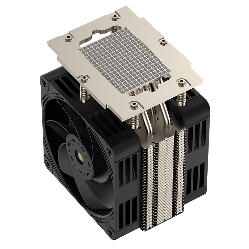 COOLSERVER SP5 4UM98 CPU Cooler Dual Fan 6 Heat Pipes Silent Air Cooling PWM Fan Speed Control for 4U Server TDP 400W