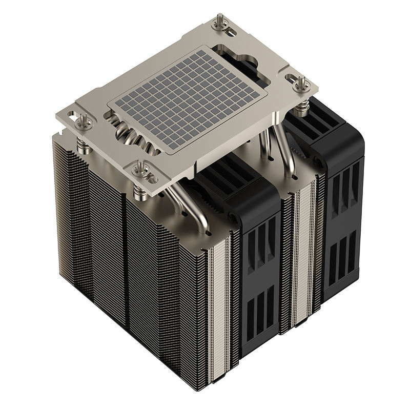 COOLSERVER New SP5 COOLSERVER CPU Server Radiator 4U Tower Dual Fan 6 Heat Pipe Silent air Cooling