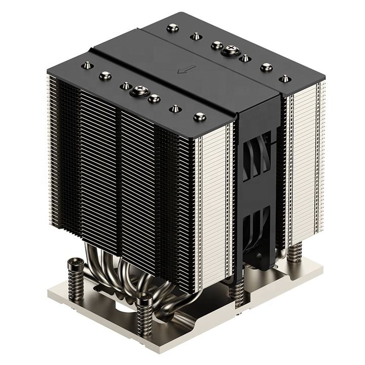 COOLSERVER CS-SP8-4UM95 Server CPU Cooler 6 Heat Pipes Copper Bottom Two Ball Bearing PWM Fan 98CFM TDP 380W for Computer Case