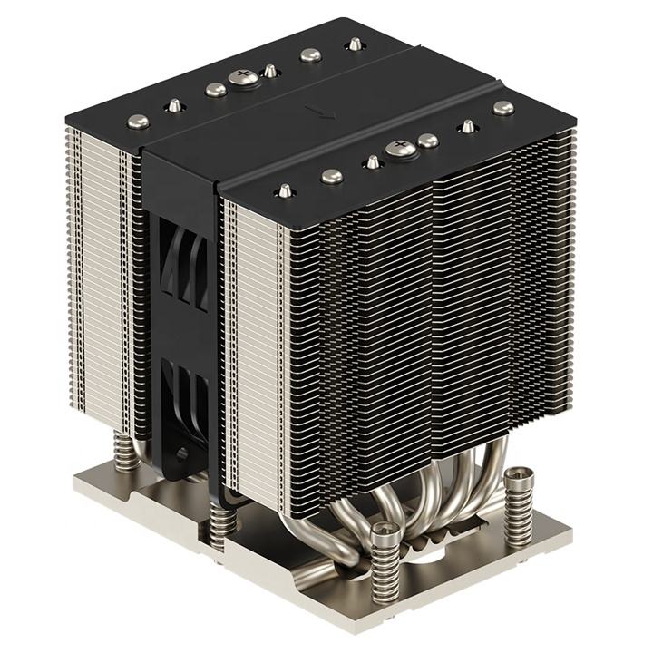 COOLSERVER CS-SP8-4UM95 Server CPU Cooler 6 Heat Pipes Copper Bottom Two Ball Bearing PWM Fan 98CFM TDP 380W for Computer Case