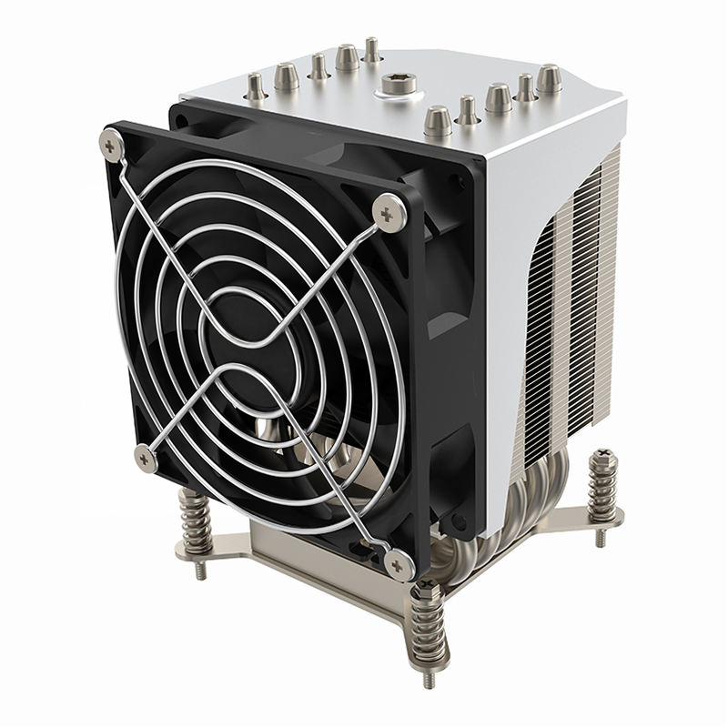 COOLSERVER LGA 115X 1155 1151 4UR19 Active Desktop Server CPU Cooler Radiator Heatsink 5 Heat Pipes Two Ball Bearing TDP 165W