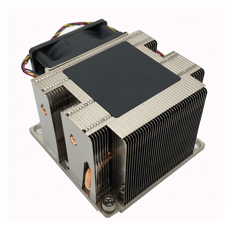 COOLSERVER 3647 Pure Copper Copper Bottom 4 Heat Pipe Computer CPU Radiator Side Blowing Temperature Control Fan 2U Server