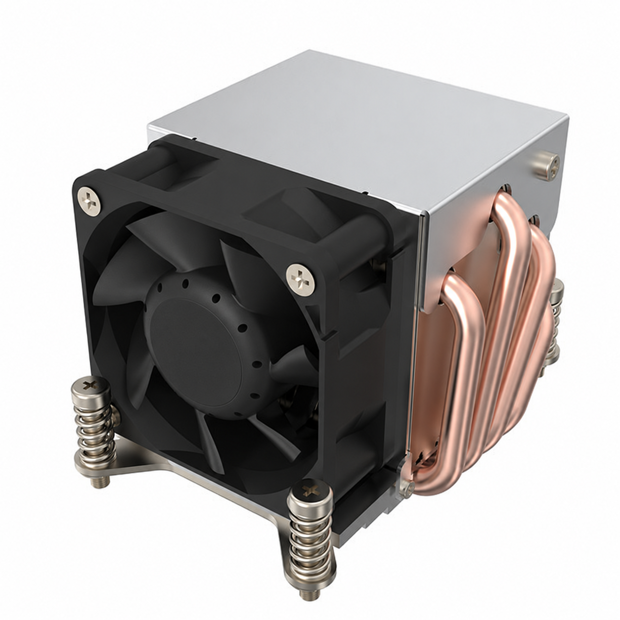 COOLSERVER LGA2011 2UR63-3 CPU Cooler 4 Heat Pipes 12V Two Ball Bearing Fan Rectangle Motherboard Computer Case TDP 180W