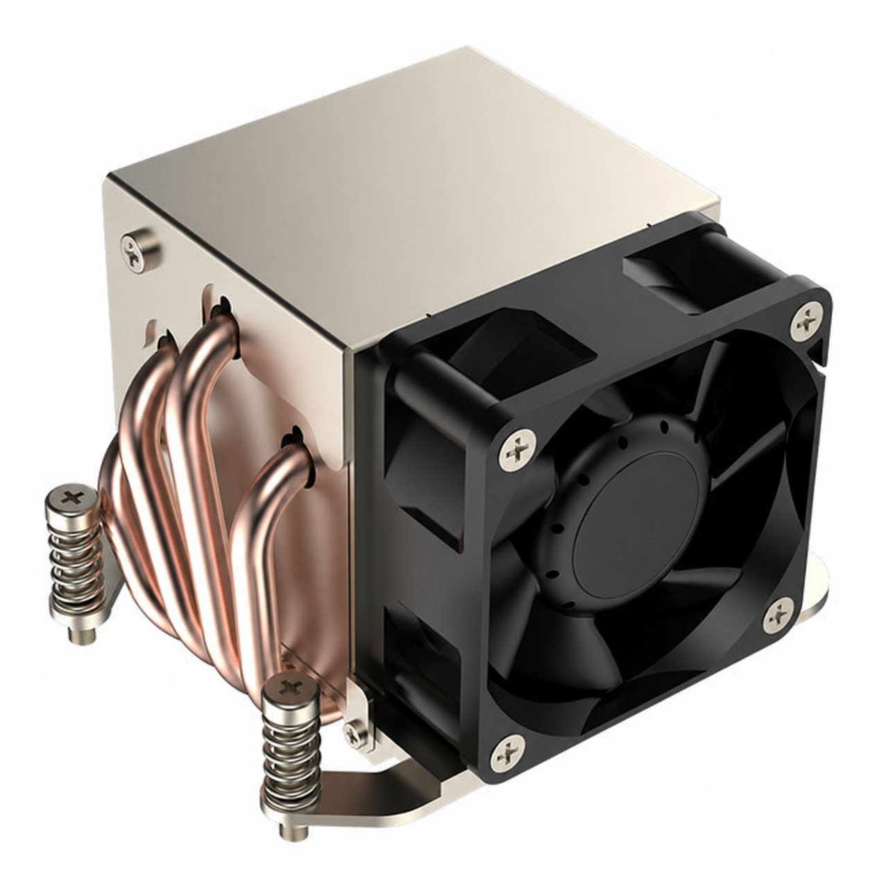 COOLSERVER AM5 2UR64 Server CPU Cooler 4 Heat Pipes Aluminum+Copper Bottom Two Ball Bearing PWM Fan Speed Control 160W Computer